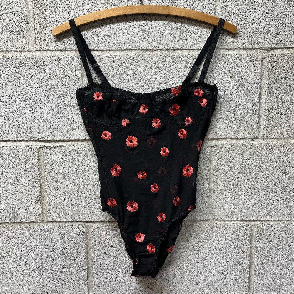 New Princess Polly Black Floral Teddy